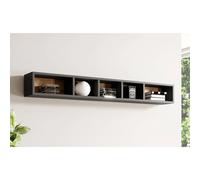 torino wooden wall shelf in matt grey and san remo oak