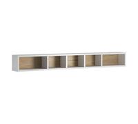 torino wooden wall shelf in matt white and san remo oak