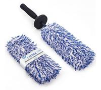 Toripor Mikrofaser Auto Felgenbürste extra dünn - Mit Weich Ersatz Bürstenbezug, Lang Felgen Reinigung Bürste Car Wheel Cleaning Brush für Schonenden Kratzfreien Profi Alufelgen Wäschen & Pflege