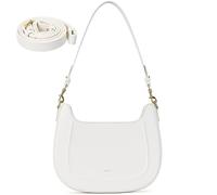 TORISKY PU Leather Shoulder Bag Hobo Bag for Women Middle Half Moon Shoulder Purses Top Handle Handbags with Zipper(FS102-White)