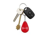 toritap NFC Keychain Tags - Rewritable NFC Keyrings with NTAG213 Chip - Red NFC Tags Compatible with iPhone & Android - NXP Chip - For Digital Business Cards, App Links, Automation