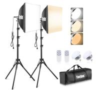 Torjim Softbox Photo Lighting Kit, 16x16 Inch Professional Lighting Kit with 85W LED Bulbs, 3000-7500K, Studio Lights for Photography/Recording