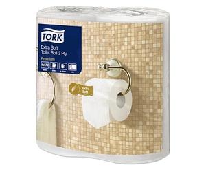 Tork 100170 Extra Soft Conventional Toilet Roll Premium, 3 Ply, White, Premium Quality, 20.4m Roll Length, Pack of 40