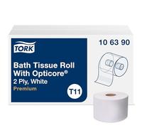 Tork 106390 Premium Bath Tissue Roll with OptiCore, 2-Ply, 3.75" Width x 4.0" Length, White (Case of 36 Rolls, 800 Sheets per Roll, 28,800 Sheets per Case)