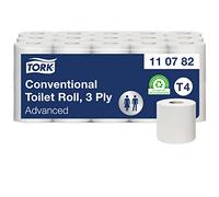 Tork 110782 extra soft toilet rolls T4 / 3-ply tissue rolls premium quality/compatible with Tork T4 conventional toilet system/extra soft and tear-resistant, pack of 30 (30 x 250 sheets)