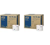 Tork 127530 Midi toilet rolls T6 / Toilet paper rolls advanced quality mid-size / 2-ply tissues rolls compatible with Tork T6 twin roll dispenser, compact toilet system / pack of 27 (27 x 100m) (2x)