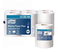 Tork 130044 wiping paper Premium / Long lasting paper roll compatible with Tork M2 centrefeed system / 1 x 6 rolls (6 x 125m)