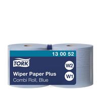 Tork 130052 Wiping Paper Plus Combi Roll / Wiping Paper Rolls Suitable For W1 And W2 Wipers System Dispensers / Extra Strong