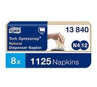 Tork 13840 Xpressnap Extra Soft Environmental Napkins N4 / Suitable for N4 Interfold Napkin System Dispensers/Nature / 1-Ply / 8 x 1125 (10.7 x 16.5 cm)