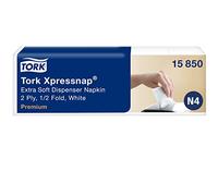 Tork 15850 Xpressnap Extra Soft Napkins N4 / Suitable for N4 Interfold Napkin System Dispensers/White / 2-Ply / 8 x 1000 (10.7 x 16.5 cm)