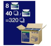 Tork 183700 Disposable White Microfiber Cleaning Cloths Box of 840