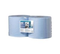 Tork 2 Ply Premium Wiping Paper Plus - Blue - 2 x 255m Combi Rolls - 130052