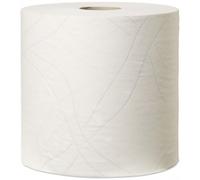 Tork 130042 Wiping Paper Plus / 2 Ply Absorbent Paper Roll for Tork W1 Wipers Wall/Floor & W2 Combi Roll Systems / White / 1 x 255m / Ø 26.2cm