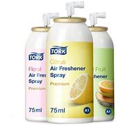 Tork 236056 Air Freshener Spray A1 Set of 3 x 4 / Refills Compatible with A1 Air Freshener System/Premium Room Freshener/Mixed Fragrances: Citrus, Tropcial Fruit, Floral