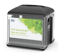 Tork 272808 Xpressnap Snack Tabletop Napkin Dispenser / Paper Dispenser Suitable for N10 Interfold Napkins / Signature Design / Black