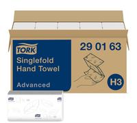 Tork 290163 Singlefold Hand Towel Advanced H3 / Soft Zigzagfold compatible with Tork H3 system / 15 x 250 sheets (25 x 23 cm)