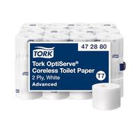 Tork 472880 Advanced Coreless High Capacity Toilet Tissue, 2-PLY, for T7 System, 1000 Sheets/Roll, 333FT/Roll, 36 Rolls/Case