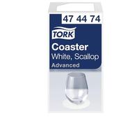 Tork 474474 White Coaster / 8 Ply Absorbent Advanced Coasters with Embossing in White / 12 x 250 Glass and Tea Cup Coasters / Ø 9cm