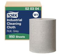 Tork 520304 Industrial Cleaning Cloth / 1 Ply Multipurpose Disposable Cotton Towel Suitable Suitable for W1 Wipers System / Grey / 1 x 361m / Ø 38cm