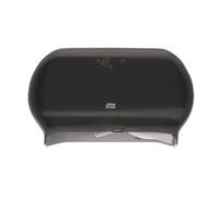 Tork 56TR Twin Jumbo Bath Tissue Roll Dispenser, 9", Plastic, 11.83" Height x 19.29" Width x 5.51" Depth, Smoke, For use with TJ0922A Tork
