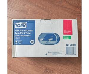Tork 68 20 08 Smart One Mini Twin Black T9 Toilet Roll Dispenser -New In Wrapper