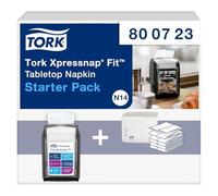 Tork - 800723 Xpressnap Fit Tabletop Napkin Dispenser Starter Pack - N14 Dispenser for Restaurants Include 2 x 720, 2-Ply, Natural Napkin Refill Packs