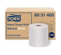 Tork 8031400 Universal Paper Hand Towel Roll, Y-Notch, 1-Ply, 8.0" Width x 800' Length, White (Case of 6 Rolls, 800 Feet per Rolls, 4,800 Feet per Case)
