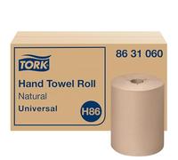 Tork 8631060 Universal Hand Towel Roll, Y-Notch, 1-Ply, 8.0" Width x 550' Length, Natural (Case of 12 Rolls, 550 Feet per Roll, 3,300 Feet per Case)