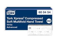 Tork Advanced Hand Towels H2 2-ply M-fold Large 6 x 200 Sheets 600454 | Xpress Compressed Soft Multifold White