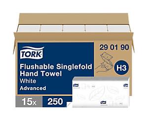 Tork Advanced Paper Hand Towels H3 V-fold White 2 Ply 290190 250 Sheets Pack of 15