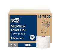 Tork Advanced White Mid Size 2 Ply Toilet Roll 100m (1 x 27)