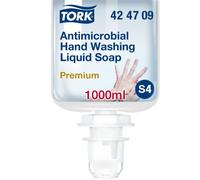 Tork Antimicrobial Hand Washing Liquid Soap S4, Dermatologically Tested, 1 x 1000ml, 424709