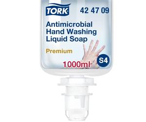 Tork Antimicrobial Hand Washing Liquid Soap S4, Dermatologically Tested, 1 x 1000ml, 424709