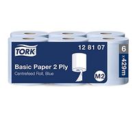 Tork Wiping Paper M2 2 Ply Centrefeed Blue 6 Rolls of 429 Sheets