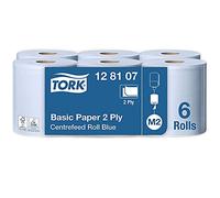 Tork Wiping Paper M2 2 Ply Centrefeed Blue 6 Rolls of 429 Sheets
