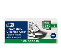Tork Biobased Heavy-Duty Cleaning Cloth White W4, exelCLEAN® Technology, 4 x 105 Cloths, 930179