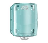 Tork Centrefeed Dispenser White and Turquoise W2, Robust Design, Performance Range, 44.7 cm x 32.8 cm x 30.2 cm, 653000