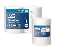 (2 Rolls) Tork 610134 Wiping Paper White Centrefeed 1-Ply 275m Roll M2 (VAT Inc)