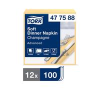Tork Champagne 3 Ply Dinner Napkin 39cm (1 x 1200)