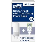 Tork Clarity Foam Soap Starter Pack with White Dispenser S4 1 Soap + 1 Dispenser