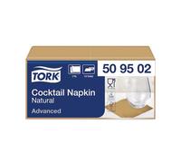 Tork Cocktail Napkins 2-Ply 4 Fold Natural (Pack of 200) 509502