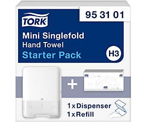 Tork Elevation Mini Singlefold 953101 H3 Paper Hand Towel Dispenser Plastic Lockable Manual White