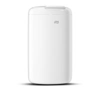 Tork Elevation Waste Paper Bin 5L - Compact Sanitary Bin with Self-Closing Lid - Flexible Mounting on Walls, Bathrooms or Cubicles - 33.8 x 19 x 16 cm - White