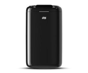 Tork Elevation Waste Paper Bin 5L Flexible Mounting on Walls | Compact Sanitary Bin with Self-Closing Lid Bathrooms or Cubicles 33.8 x 19 x 16 cm Black