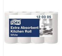 Tork Extra Absorbent Kitchen Paper Towel Roll White, Premium, 3-Ply, 48 x 12.2 m, 120305