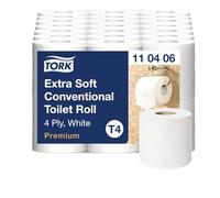 Tork Extra Soft Conventional Toilet Paper Roll White T4, Premium, 4-ply, 42 x 150 Sheets, 110406
