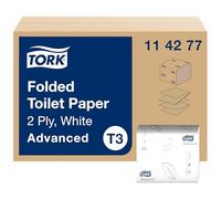 Tork Folded Toilet Paper Advanced 2-Ply T3 114277 Fragrance Free Pack of 36