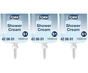 Tork Hair & Body Liquid Soap - 420601-2-in-1 Shower Gel and Shampoo for S1 Dispenser Systems - Premium Quality, Fresh Fragrance, Unisex, 1 x 1000 ml (Pack of 3)