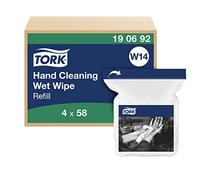 Tork Hand Cleaning Wet Wipe Refill White W14, 4 x 58 Wipes, 190692
