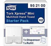 Tork Hand Towel Dispenser and Hand Towels H2 Xpress Starterpack Plastic Wall Mountable White 29.5 x 10.1 x 30.2 cm